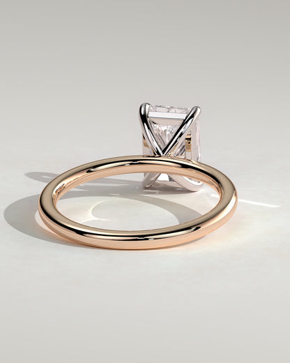 Judy - Radiant Claw Solitaire Engagement Ring - Rose Two-Tone
