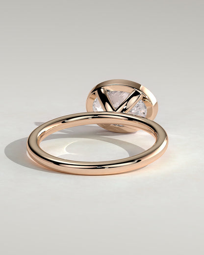 Erin - Oval East West Bezel Solitaire  Engagement Ring - Rose Gold
