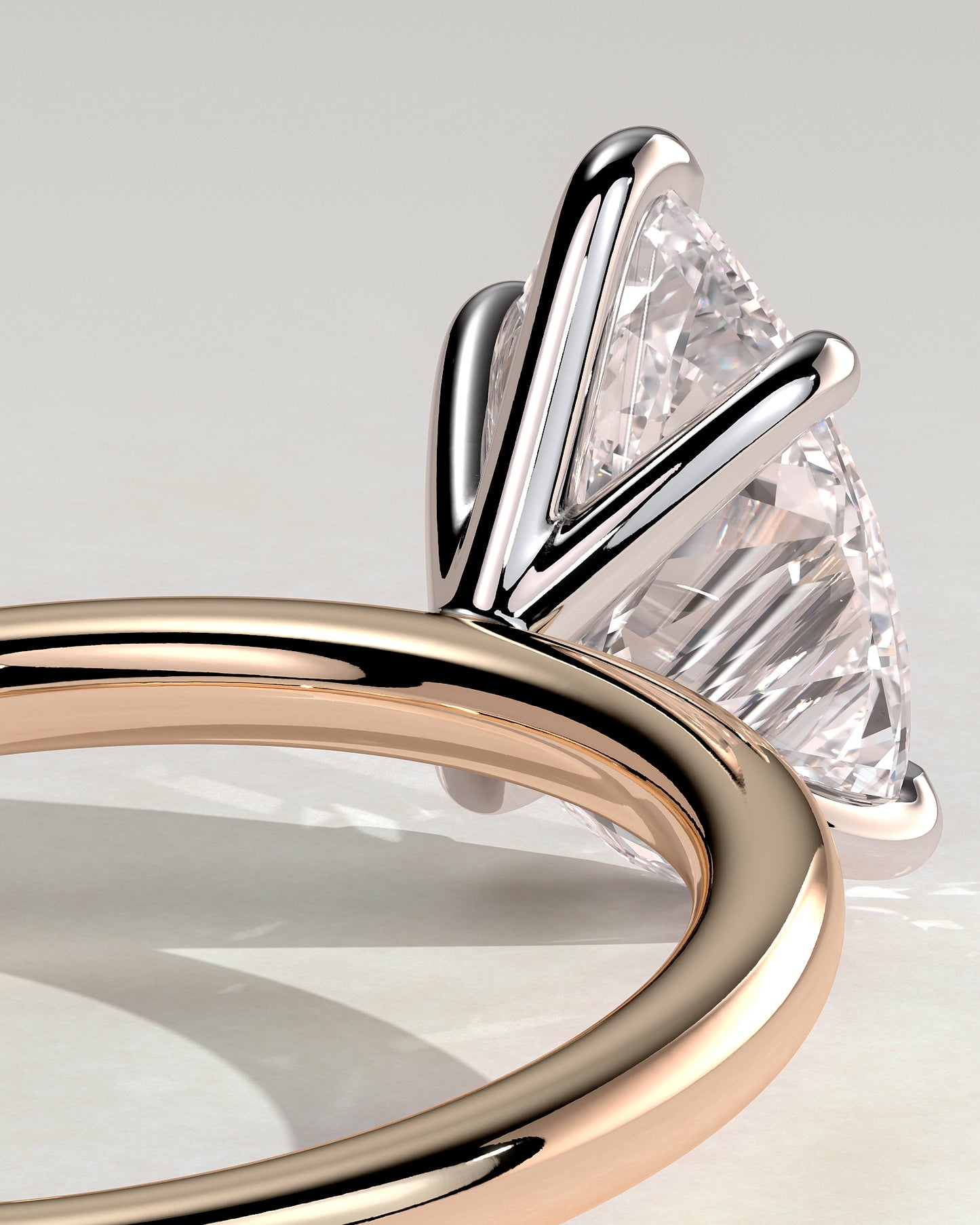 Alia - Pear Claw Solitaire Engagement Ring - Rose Two-Tone - Rose Two-Tone 2ct