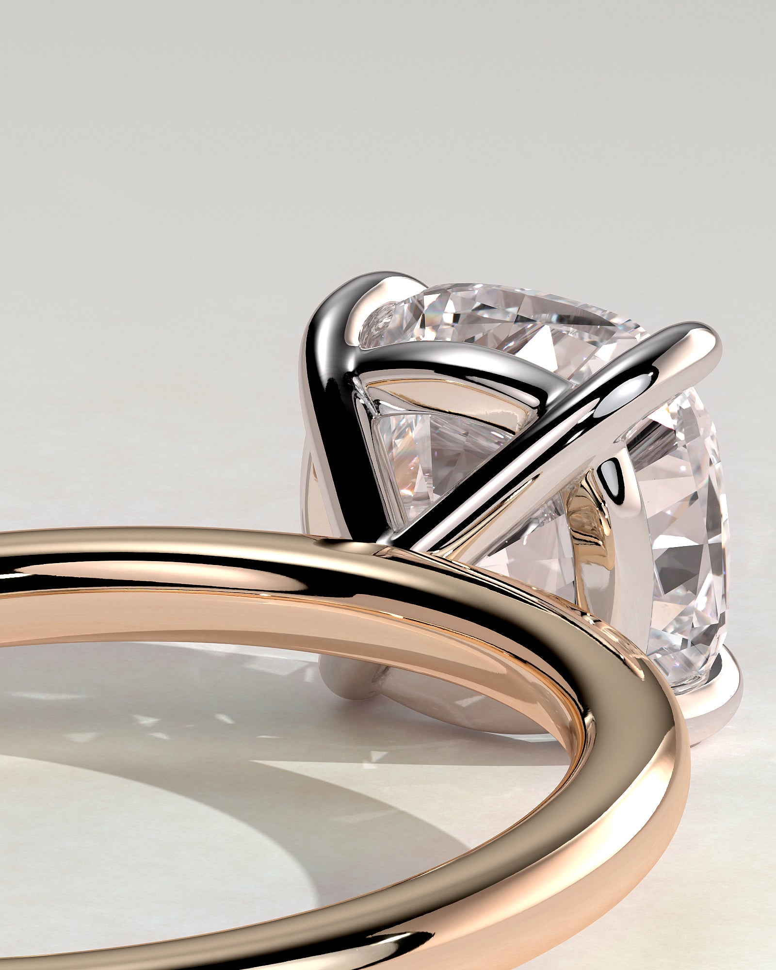 Hazel - Cushion Claw Solitaire Engagement Ring - Rose Two-Tone - Rose Two-Tone 2ct