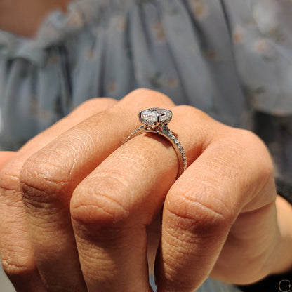Emerald Cut Engagement Ring in Pave Setting
