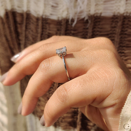 Radiant Cut Solitaire Ring With Secure Claw Prongs