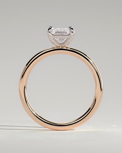 Alina - Emerald Claw Solitaire Engagement Ring - Rose Two-Tone - rose two-tone - Lara Jewels