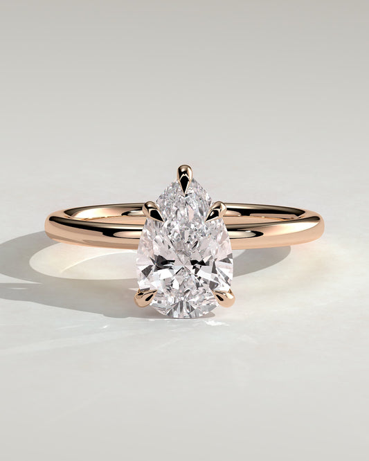 Alia - Pear Claw Solitaire Engagement Ring - Rose Gold - rose gold - Lara Jewels