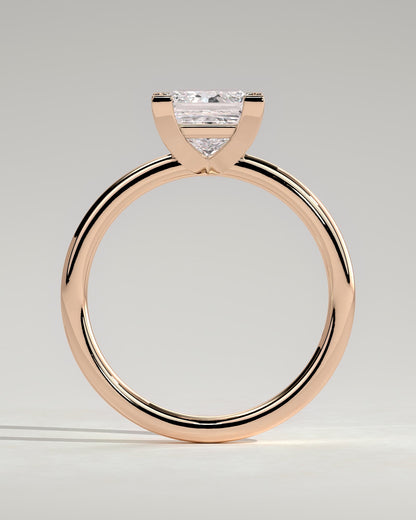 Glinda - Princess Claw Solitaire Engagement Ring - Rose Gold