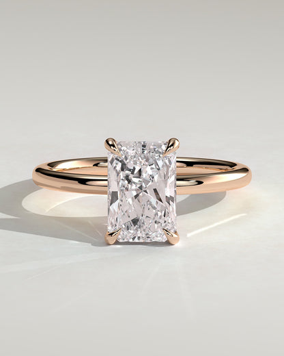 Judy - Radiant Claw Solitaire Engagement Ring - Rose Gold