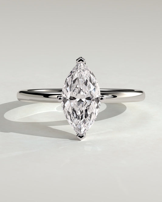 Sherry - Marquise Claw Solitaire Engagement Ring - Platinum