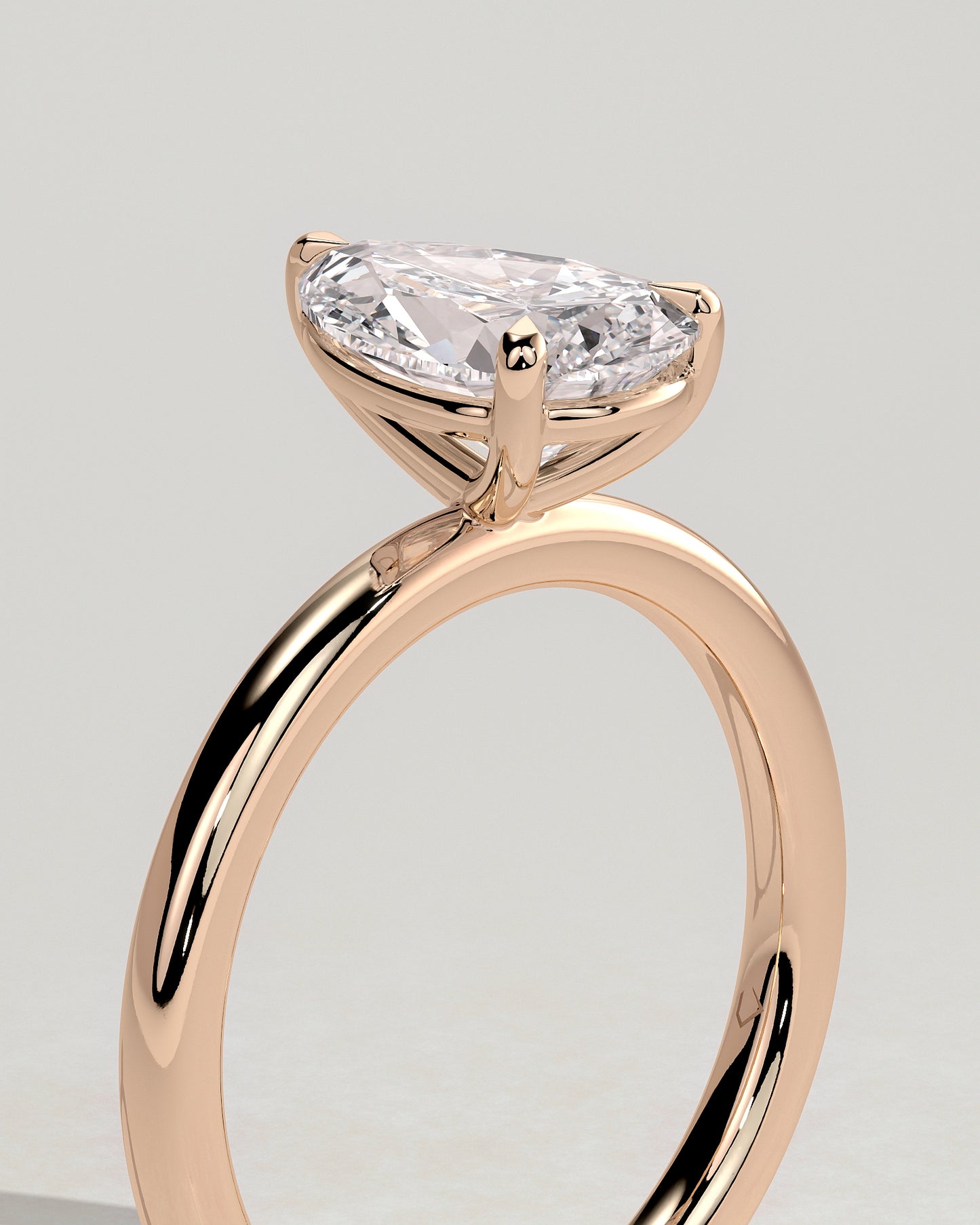 Amy - Pear Claw Solitaire Engagement Ring - Rose Gold - Rose Gold 2ct