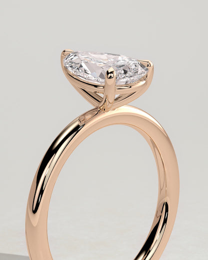 Amy - Pear Claw Solitaire Engagement Ring - Rose Gold