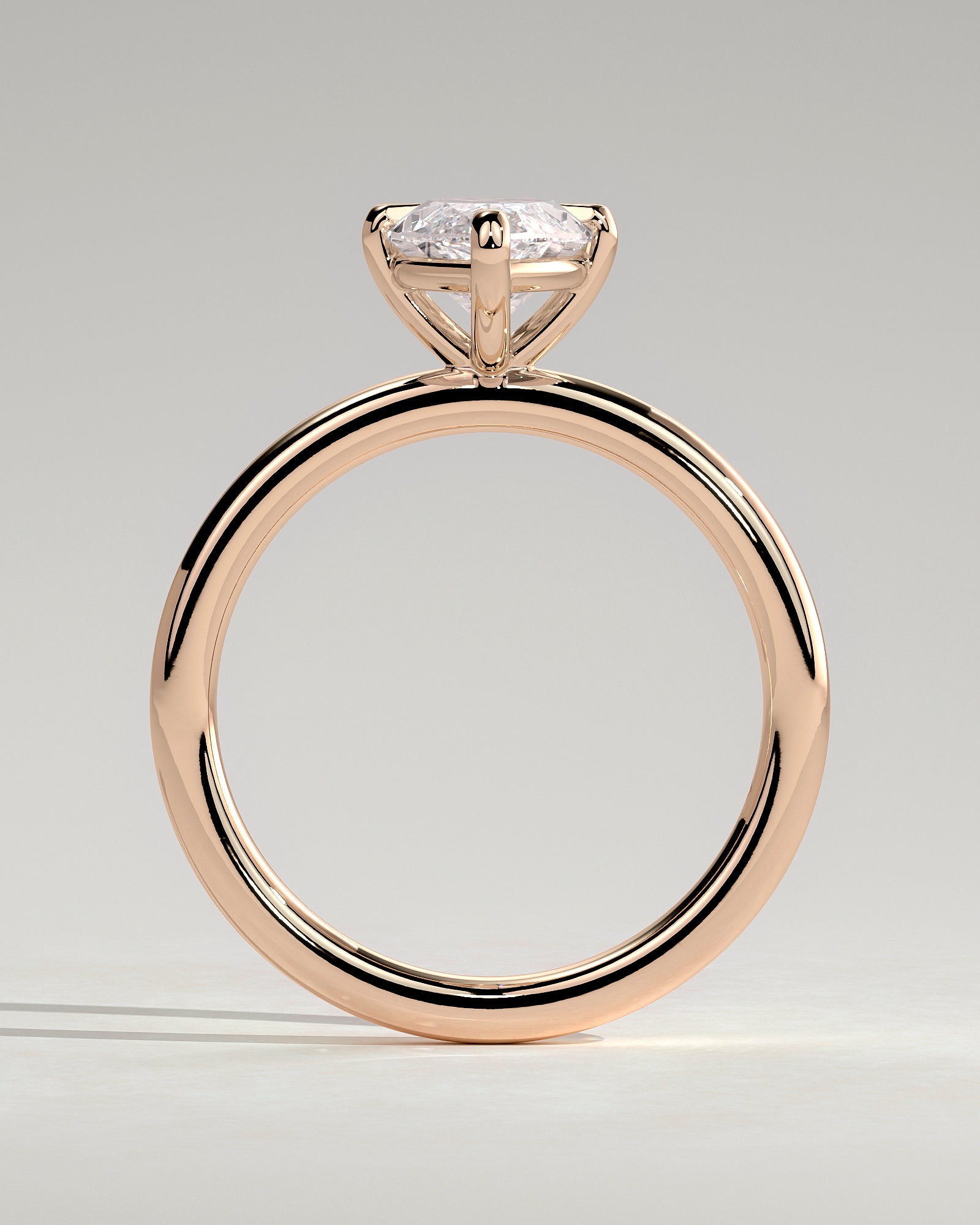 Genevieve - Marquise Claw Solitaire Engagement Ring - Rose Gold - Rose Gold 2ct