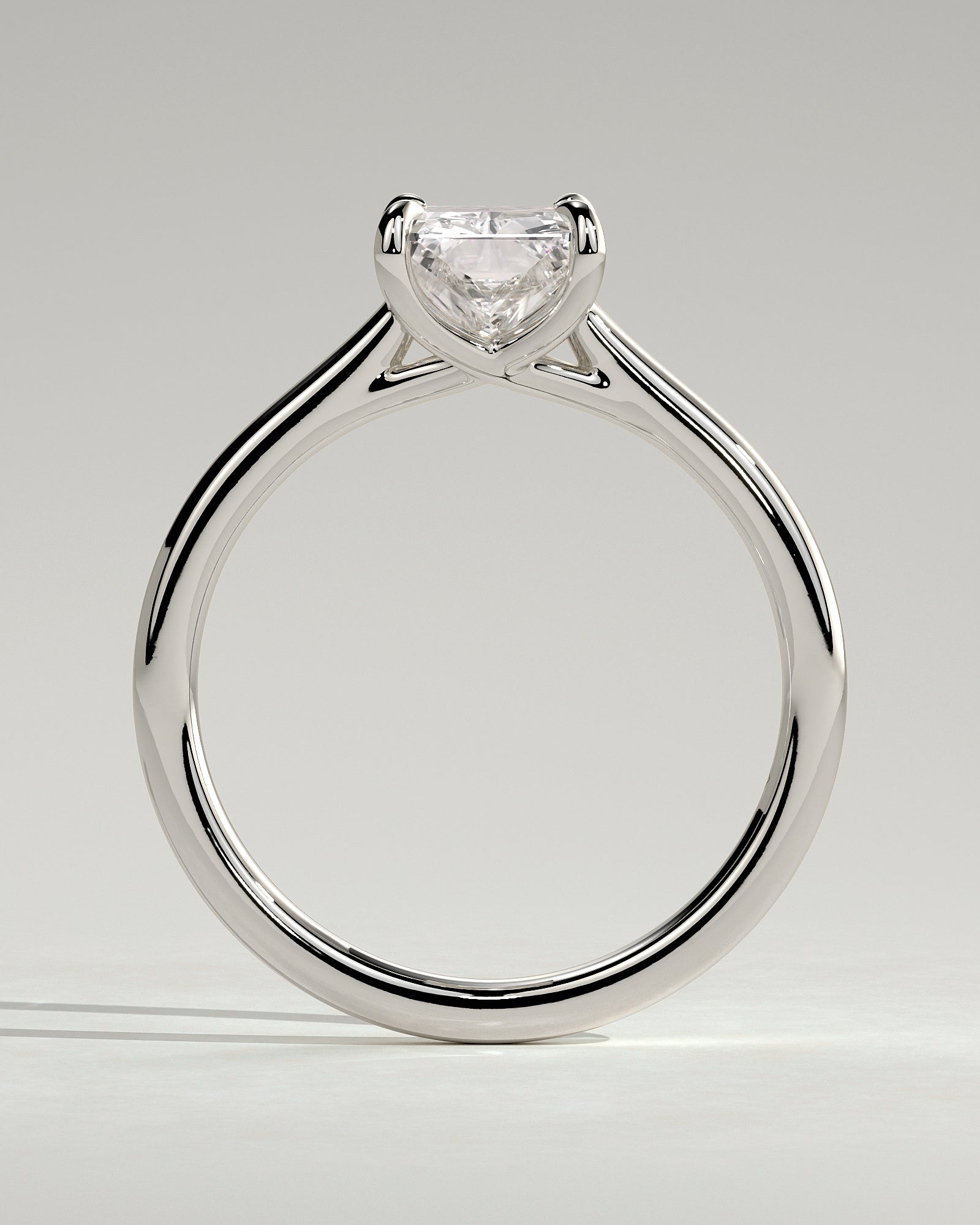 Dakota - Radiant Claw Solitaire with Cathedral Low Setting and Open Trellis Gallery Engagement Ring - Platinum - White Gold / Platinum 2ct