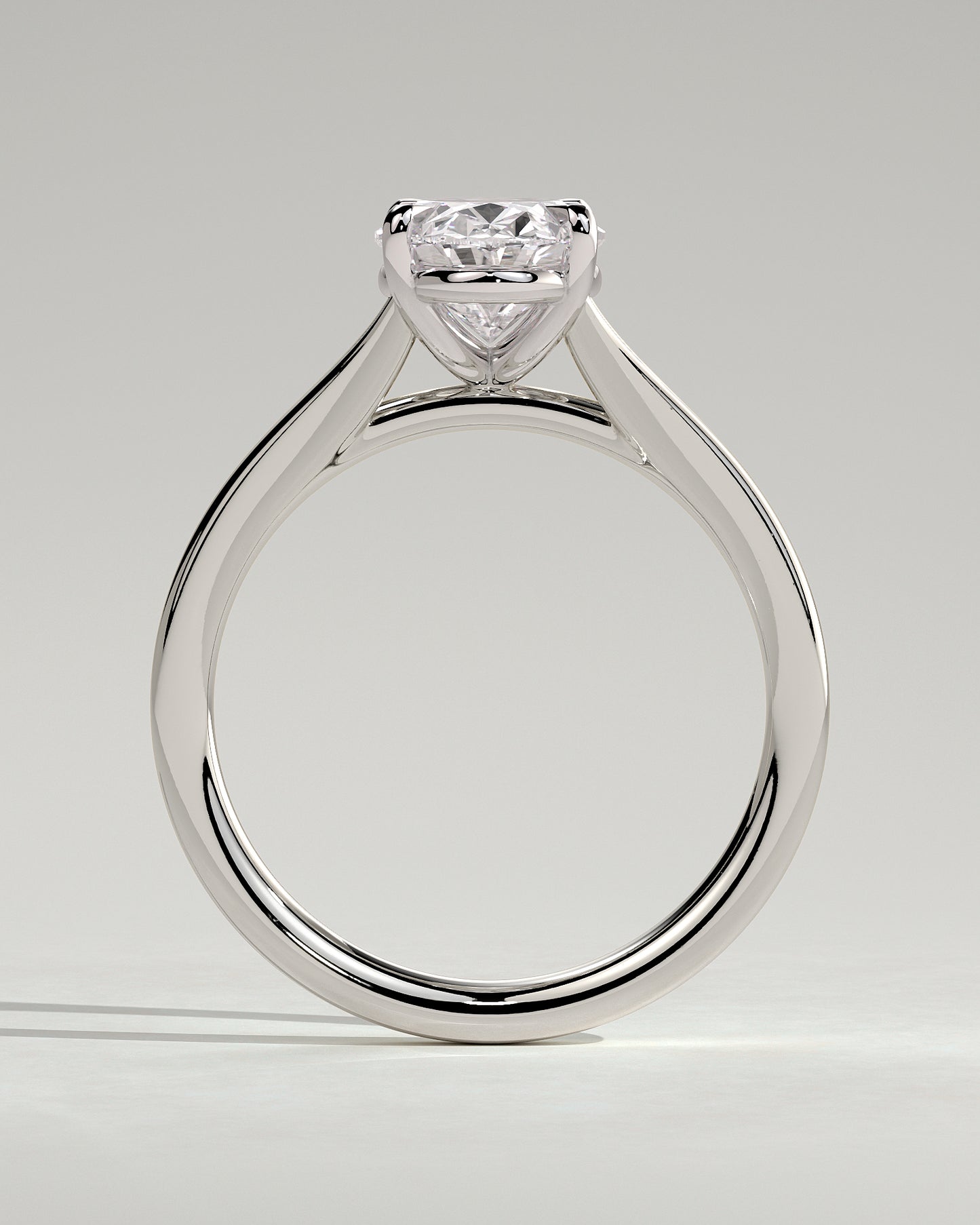 Blair - Oval Claw Solitaire with Split Shank and Cathedral High Setting Engagement Ring - Platinum - White Gold / Platinum 2ct