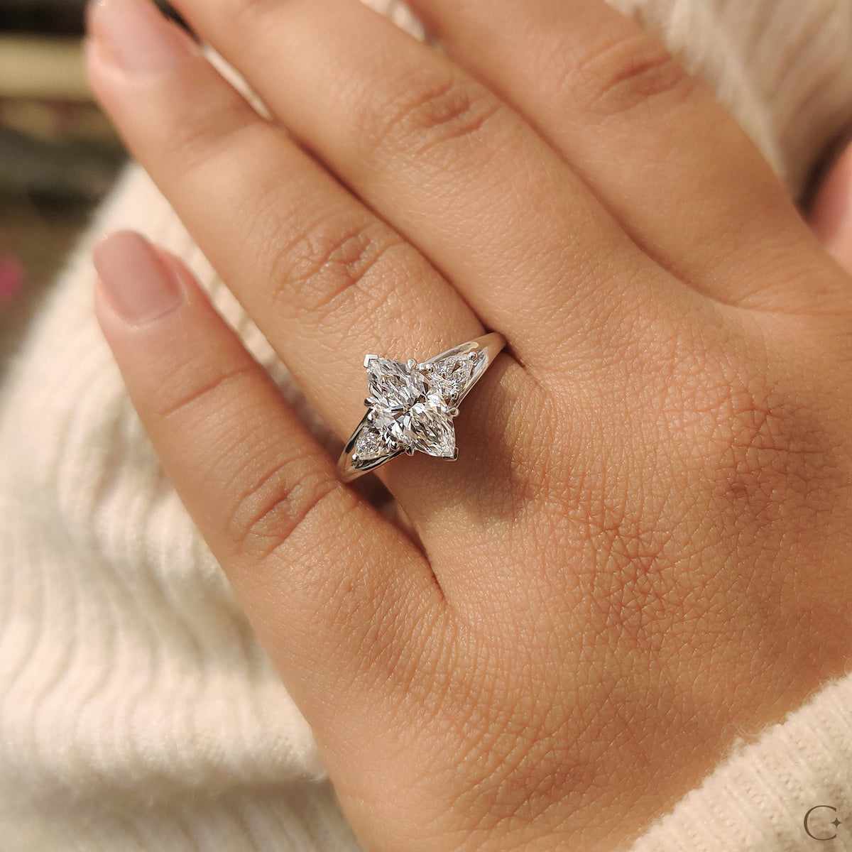 Marquise And Pear Diamond Ring
