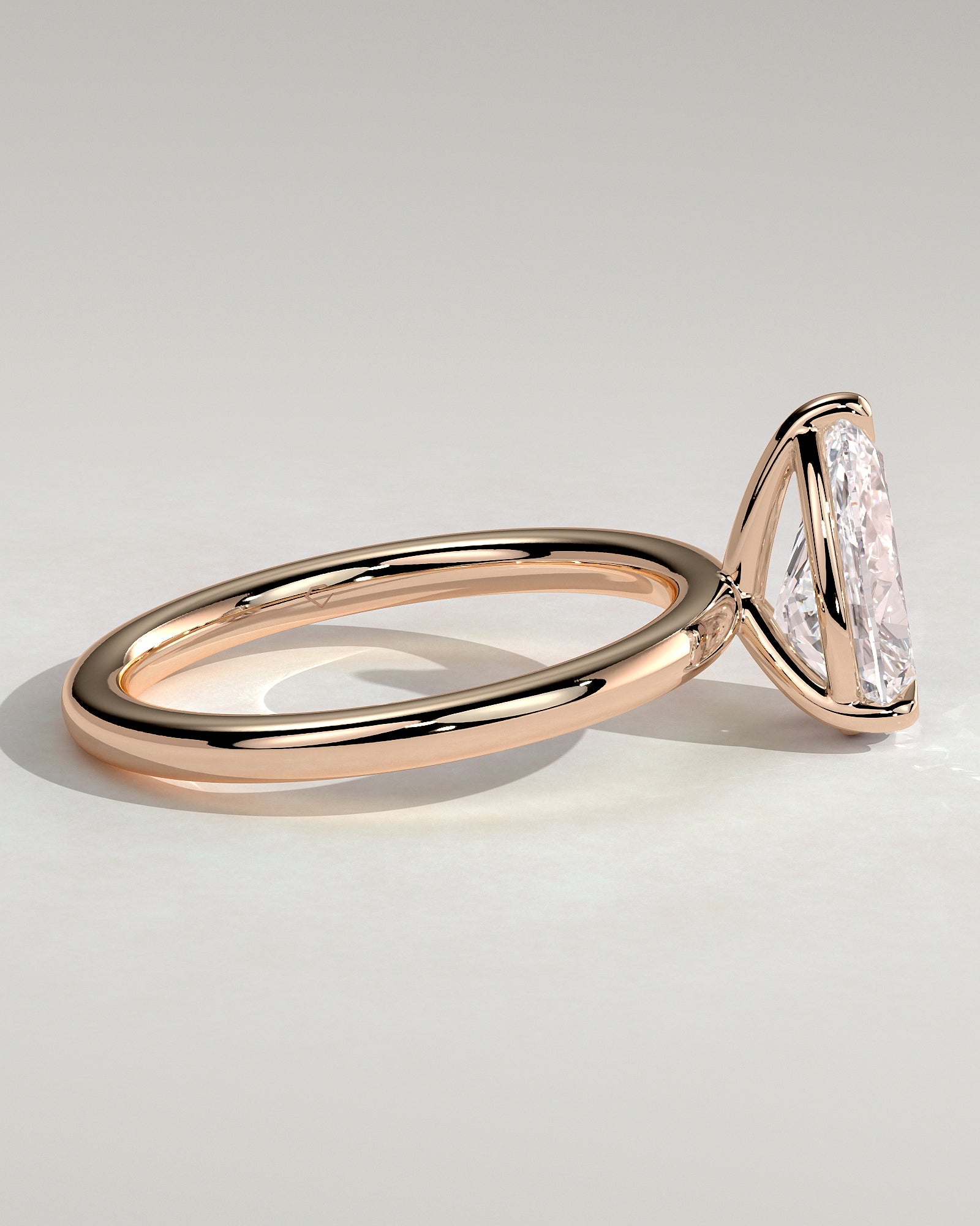 Amy - Pear Claw Solitaire Engagement Ring - Rose Gold - Rose Gold 2ct