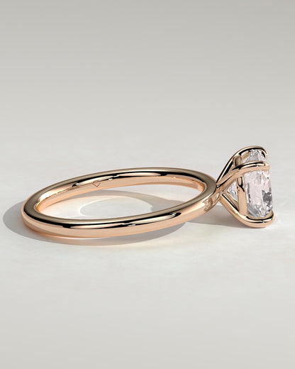 Hazel - Cushion Claw Solitaire Engagement Ring - Rose Gold