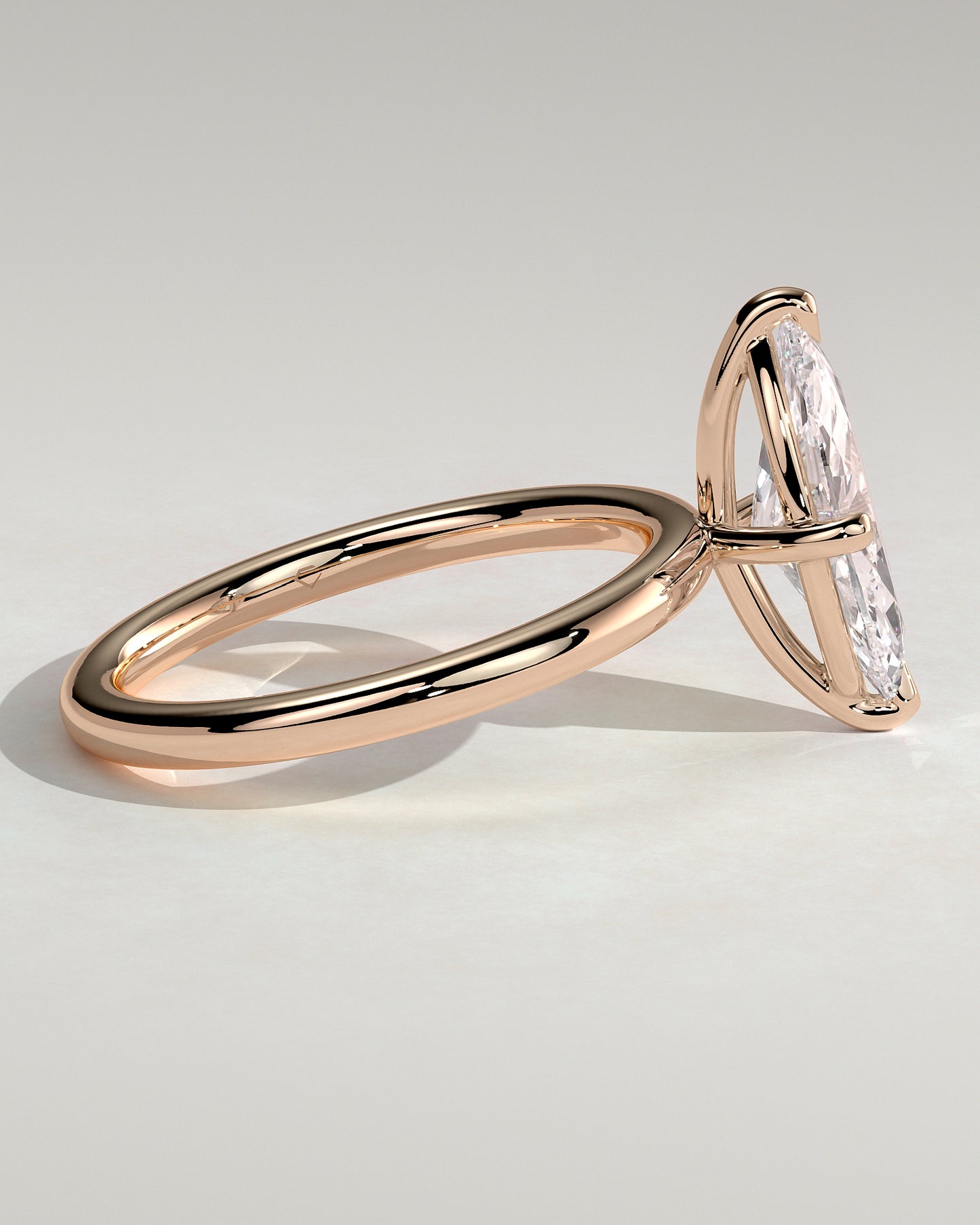 Genevieve - Marquise Claw Solitaire Engagement Ring - Rose Gold - Rose Gold 2ct