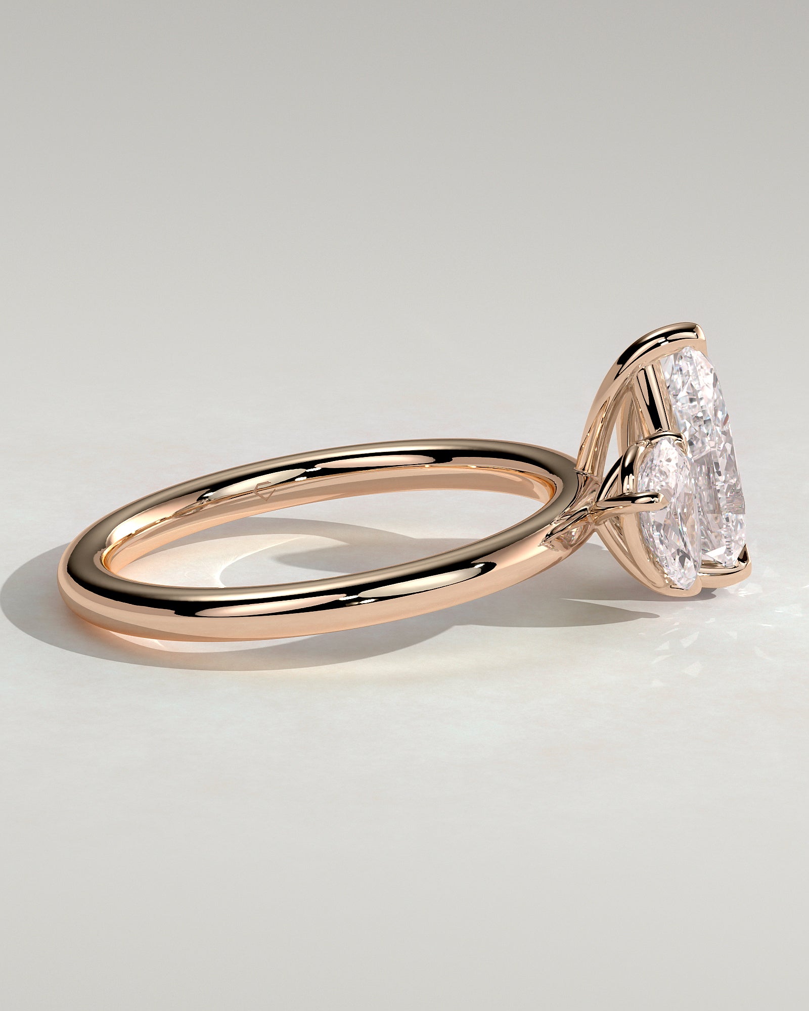 Francesca - Pear and Pear Claw Toi et Moi Engagement Ring - Rose Gold - Rose Gold 2ct