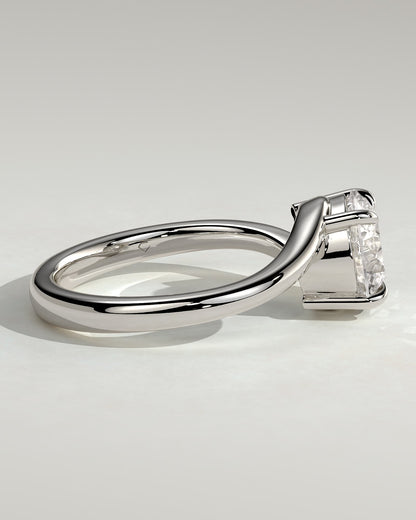 Kimia - Round Claw Solitaire with Bypass Band Engagement Ring - Platinum