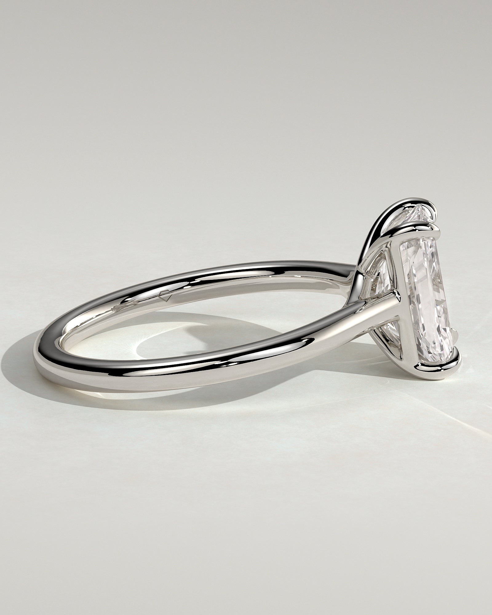 Dakota - Radiant Claw Solitaire with Cathedral Low Setting and Open Trellis Gallery Engagement Ring - Platinum - White Gold / Platinum 2ct