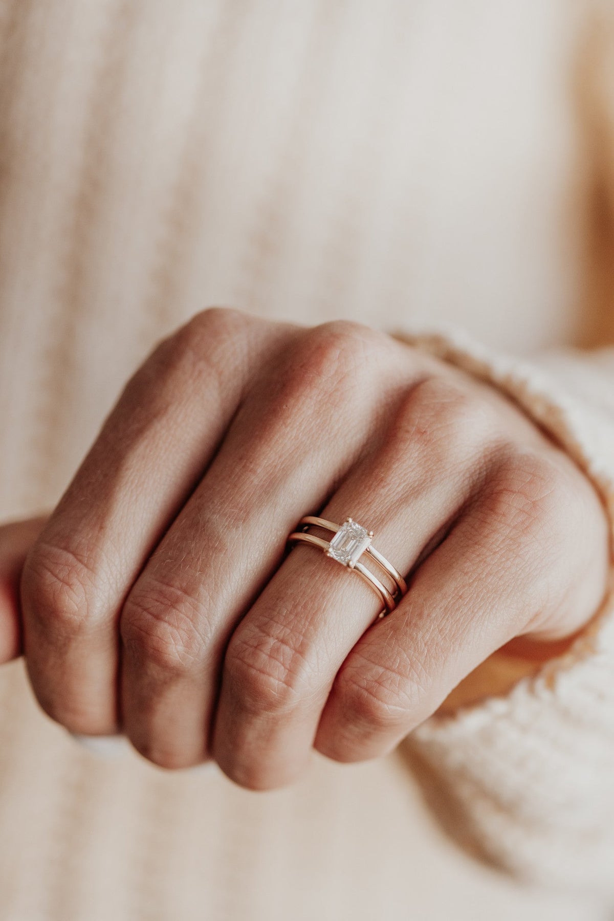The Amanda Emerald Cut Solitaire