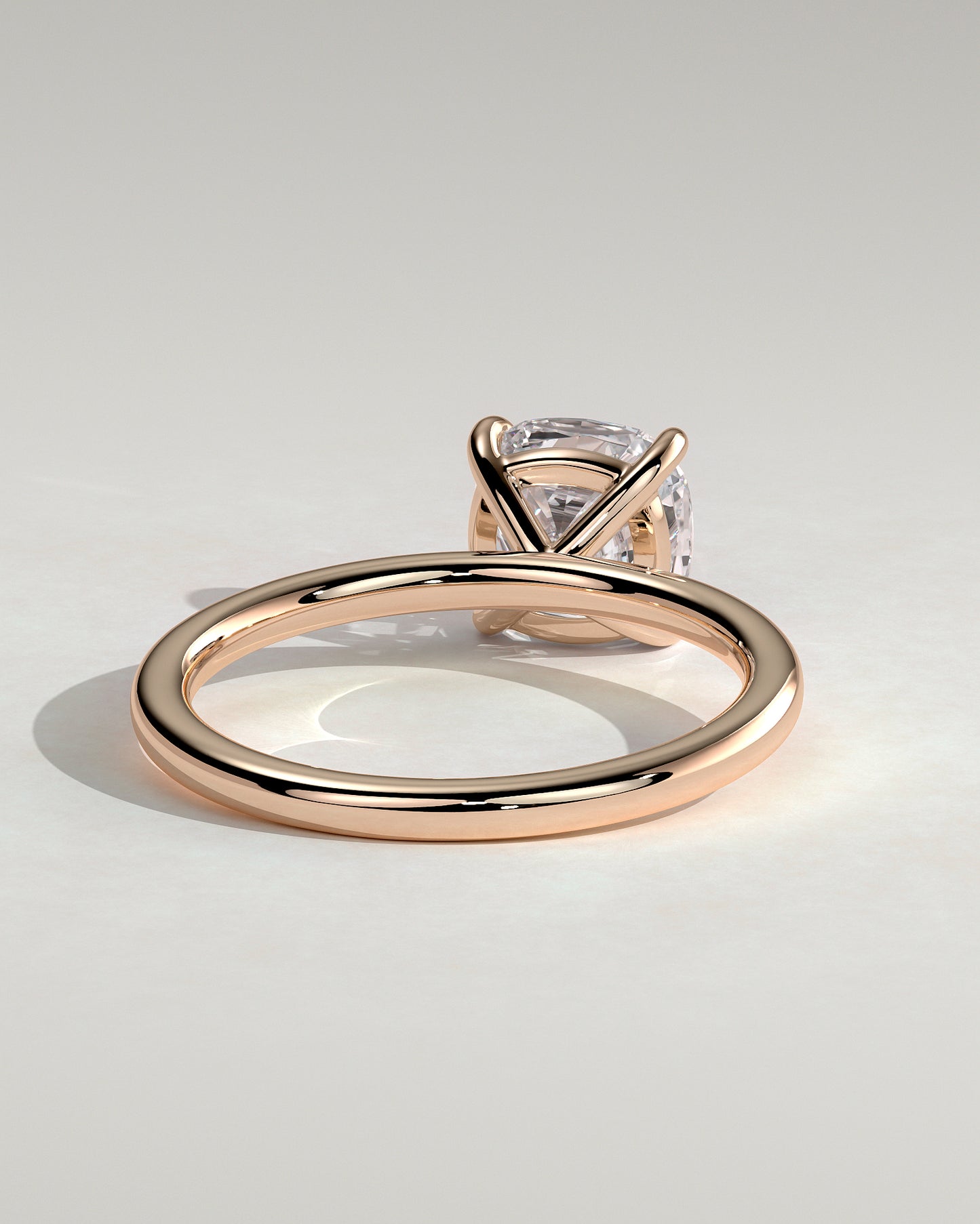 Hazel - Cushion Claw Solitaire Engagement Ring - Rose Gold - Rose Gold 2ct