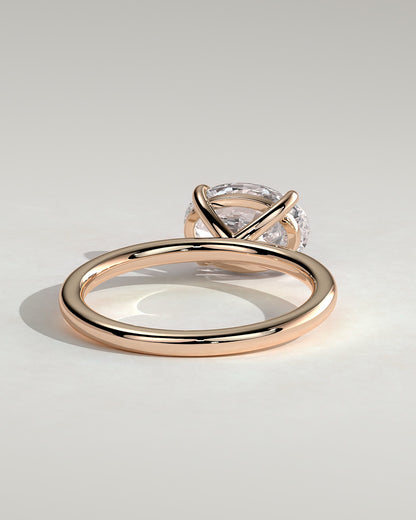Dotti - Oval East West Claw Solitaire Engagement Ring - Rose Gold