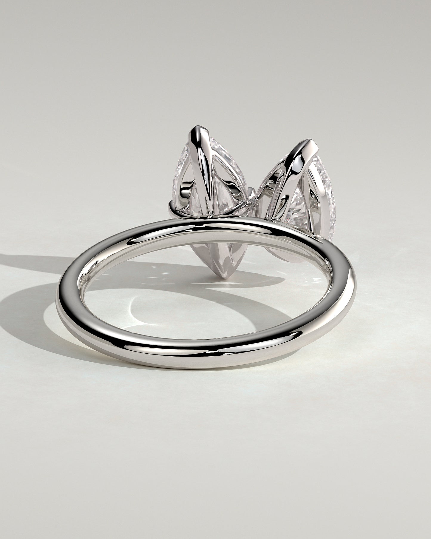 Dolly - Pear and Marquise Claw Toi et Moi Engagement Ring - Platinum - White Gold / Platinum 2ct