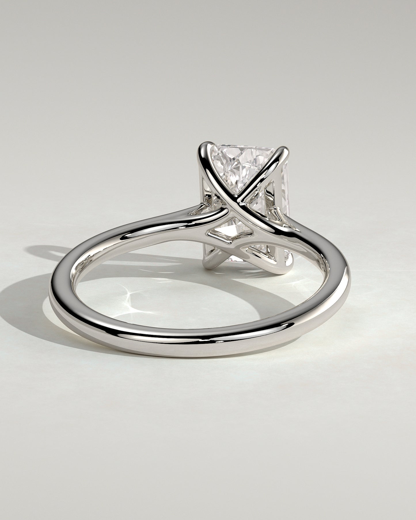 Dakota - Radiant Claw Solitaire with Cathedral Low Setting and Open Trellis Gallery Engagement Ring - Platinum - White Gold / Platinum 2ct