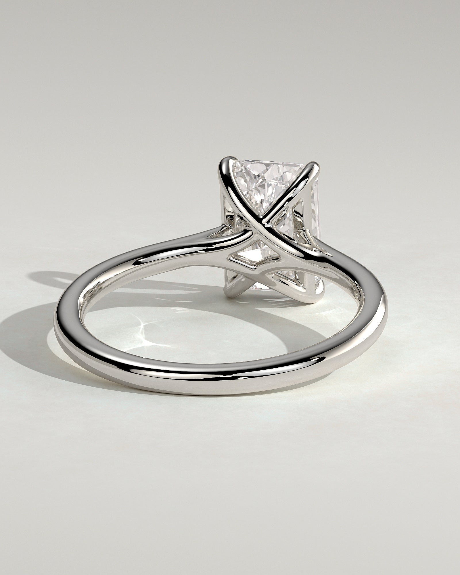 Dakota - Radiant Claw Solitaire with Cathedral Low Setting and Open Trellis Gallery Engagement Ring - Platinum - White Gold / Platinum 2ct