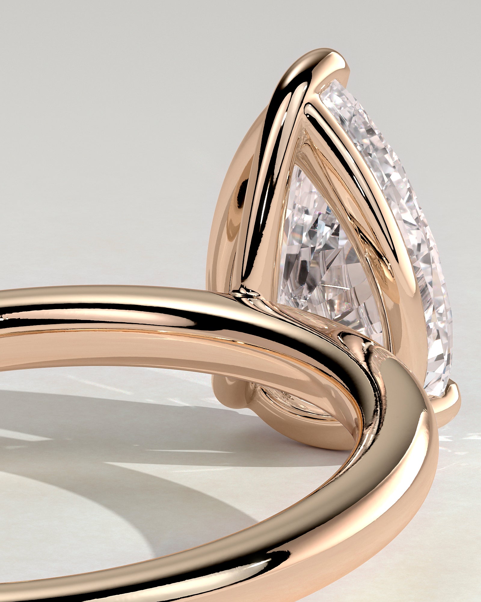Amy - Pear Claw Solitaire Engagement Ring - Rose Gold - Rose Gold 2ct
