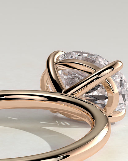 Dotti - Oval East West Claw Solitaire Engagement Ring - Rose Gold