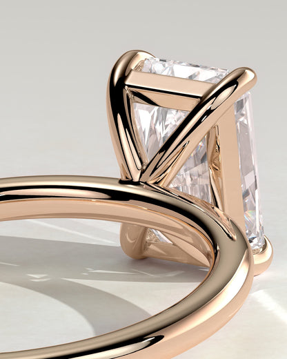 Judy - Radiant Claw Solitaire Engagement Ring - Rose Gold