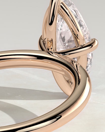 Genevieve - Marquise Claw Solitaire Engagement Ring - Rose Gold
