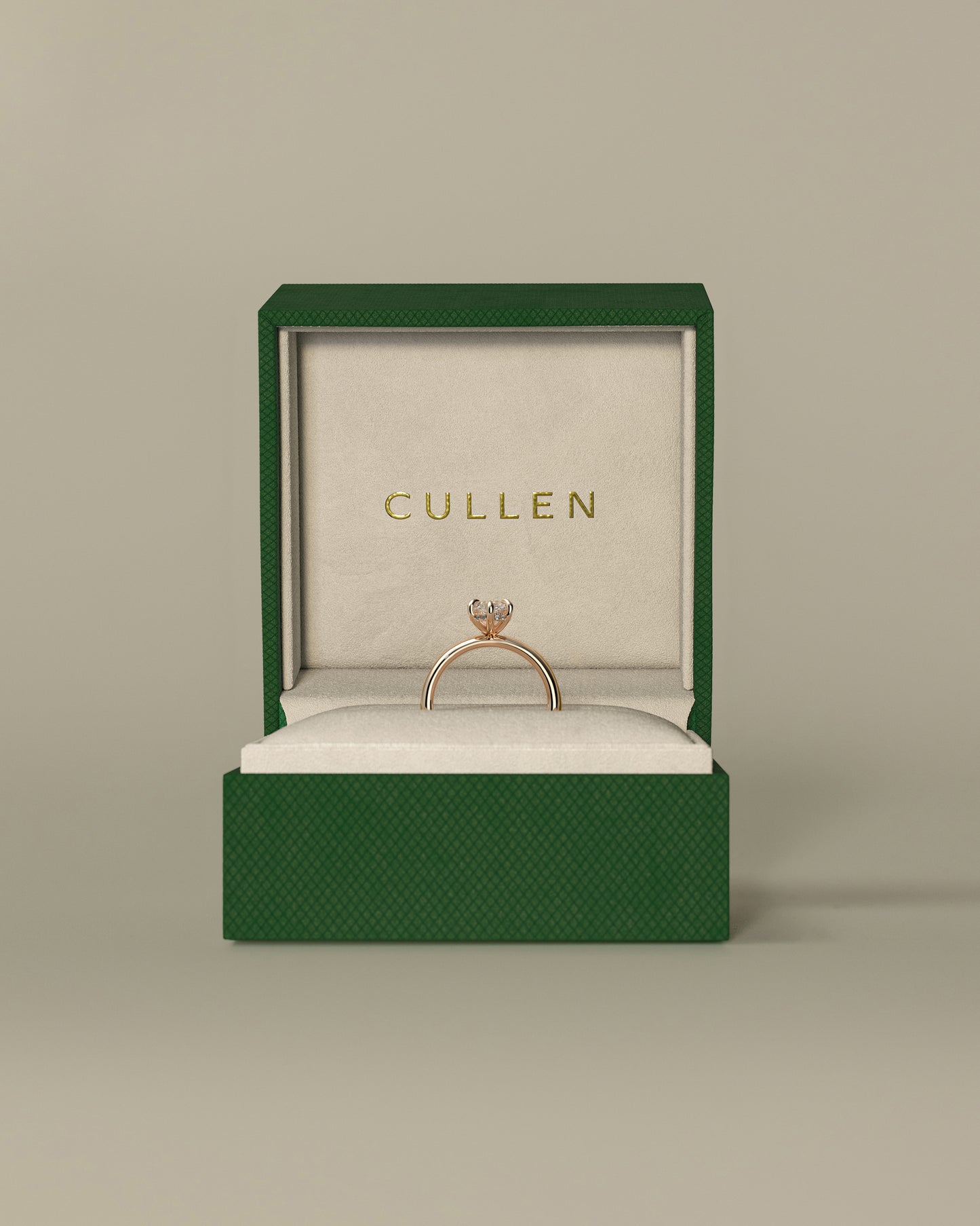 Gigi - Marquise Claw Solitaire with Cigar Band and Hidden Halo Engagement Ring - Rose Gold - Rose Gold 2ct