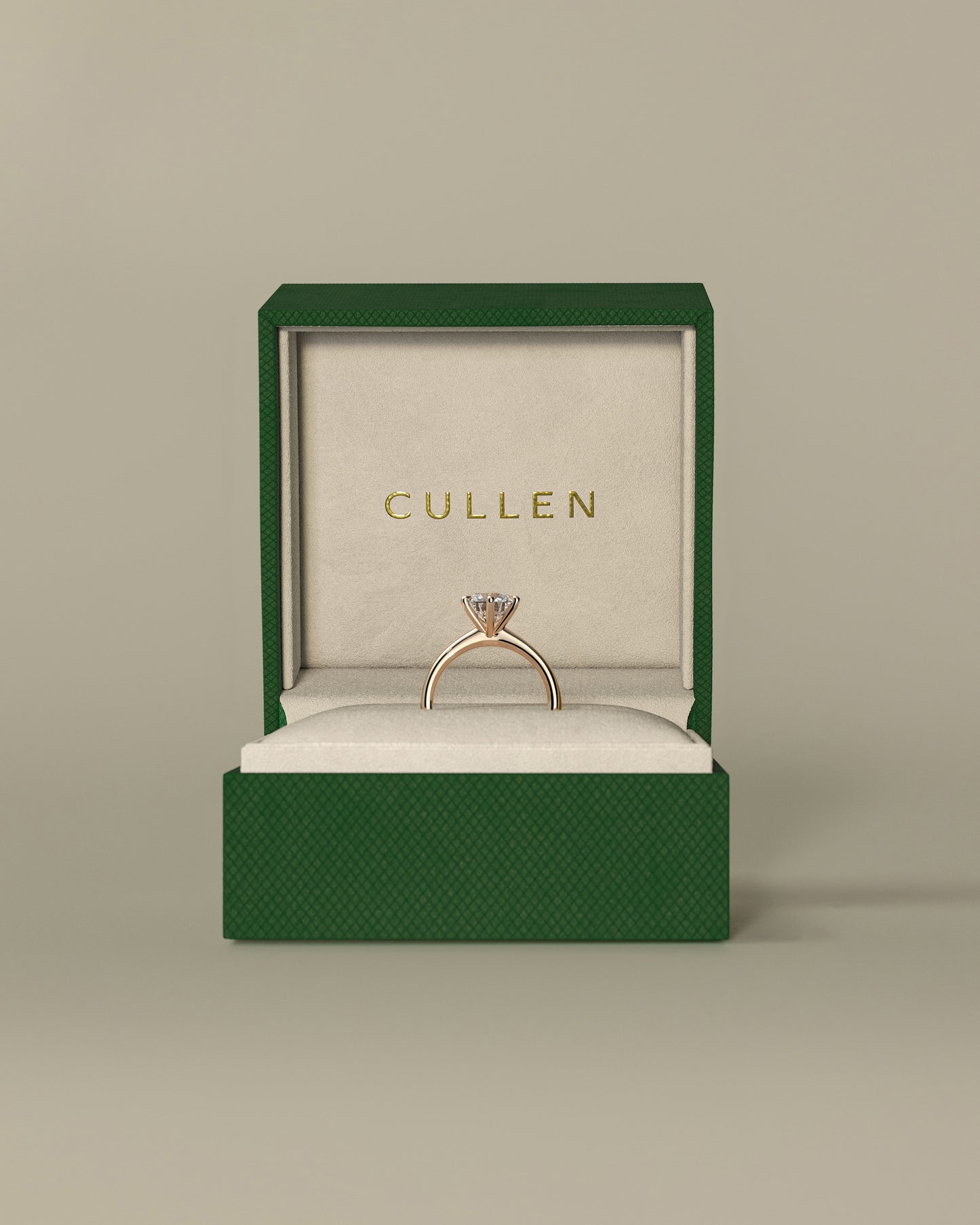 Daniela - Round Claw Solitaire with Solid Cathedral High Setting Engagement Ring - Rose Gold - Rose Gold 2ct
