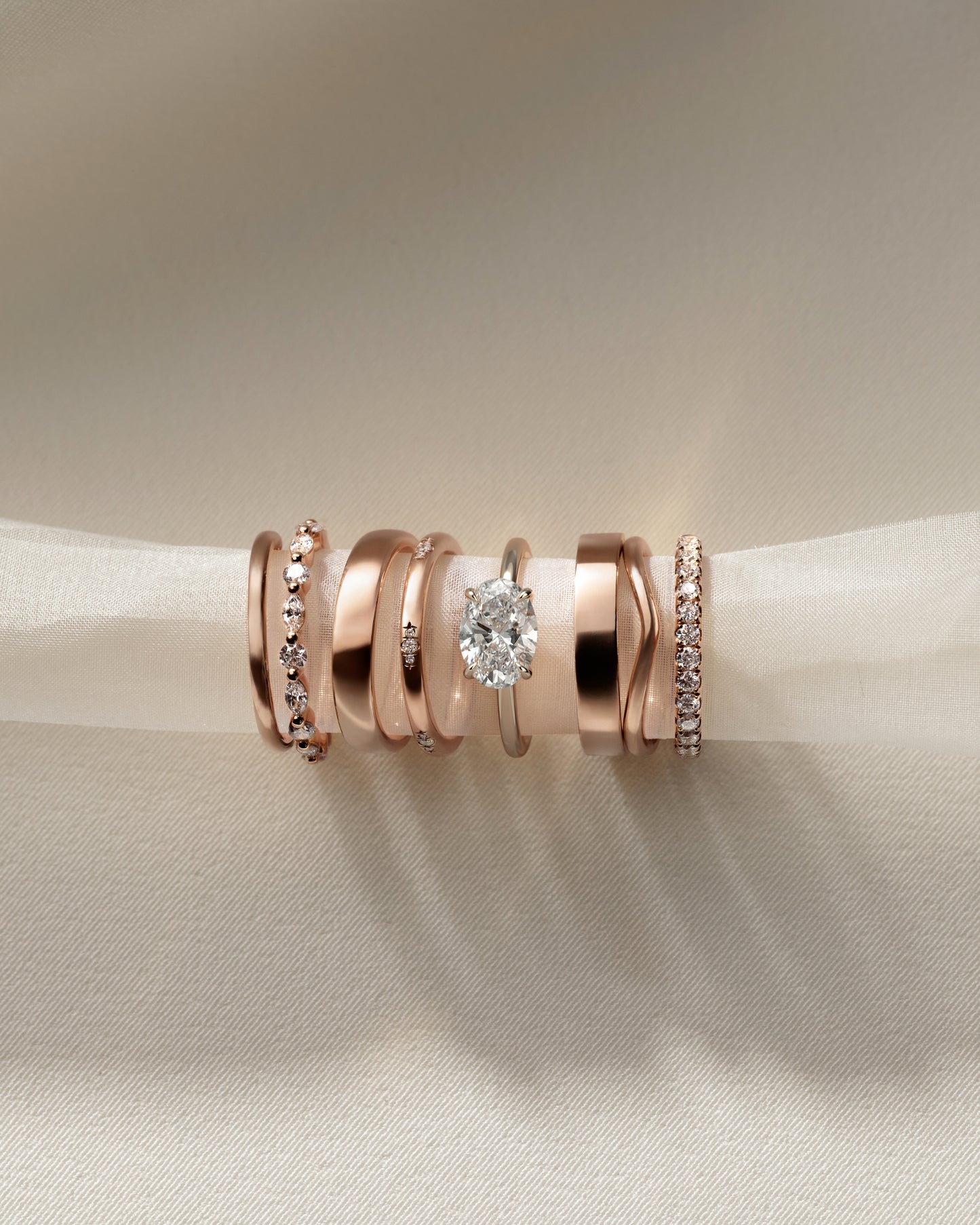 Dotti - Oval East West Claw Solitaire Engagement Ring - Rose Gold - Rose Gold 2ct