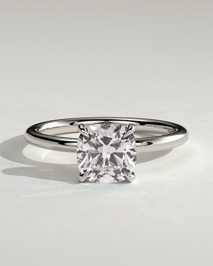 Hazel - Cushion Claw Solitaire Engagement Ring - Platinum