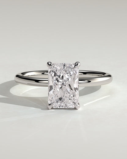 Judy - Radiant Claw Solitaire Engagement Ring - Platinum