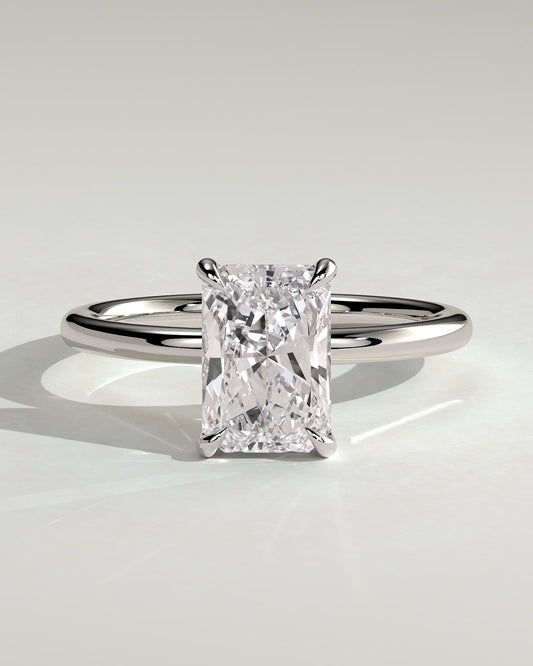Judy - Radiant Claw Solitaire Engagement Ring - Platinum
