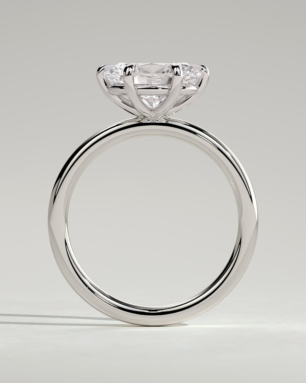 Allison - Oval East West Claw Solitaire Engagement Ring - White Gold - white gold - Lara Jewels