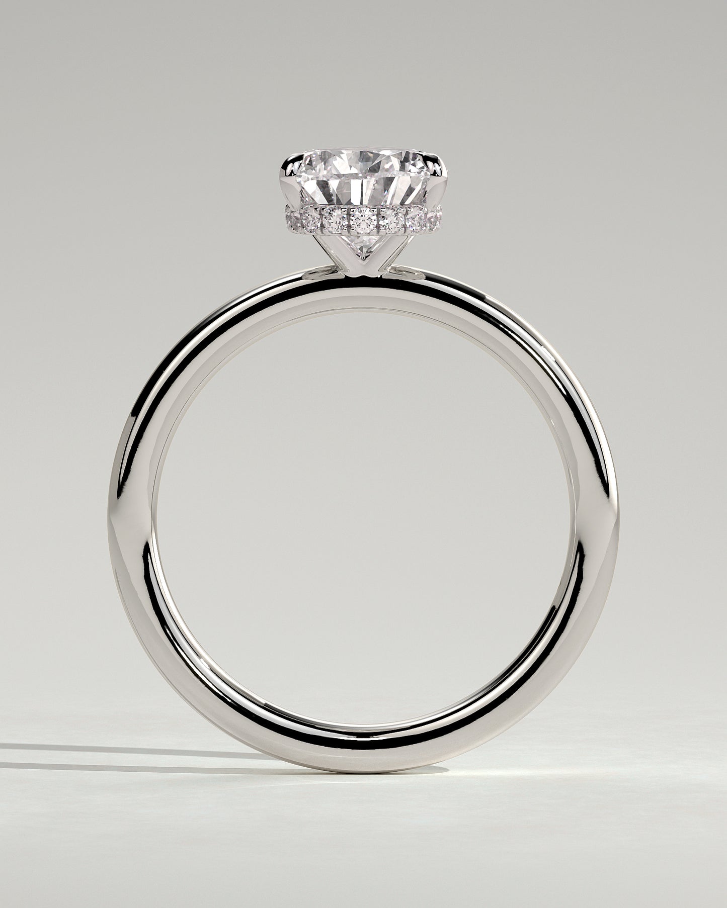 Ainsley - Pear Claw Solitaire with Wrap Around Hidden Halo Engagement Ring - Platinum - White Gold / Platinum 2ct