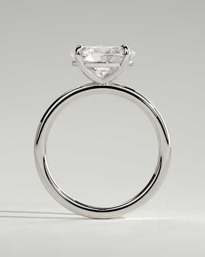 Dotti - Oval East West Claw Solitaire Engagement Ring - Platinum