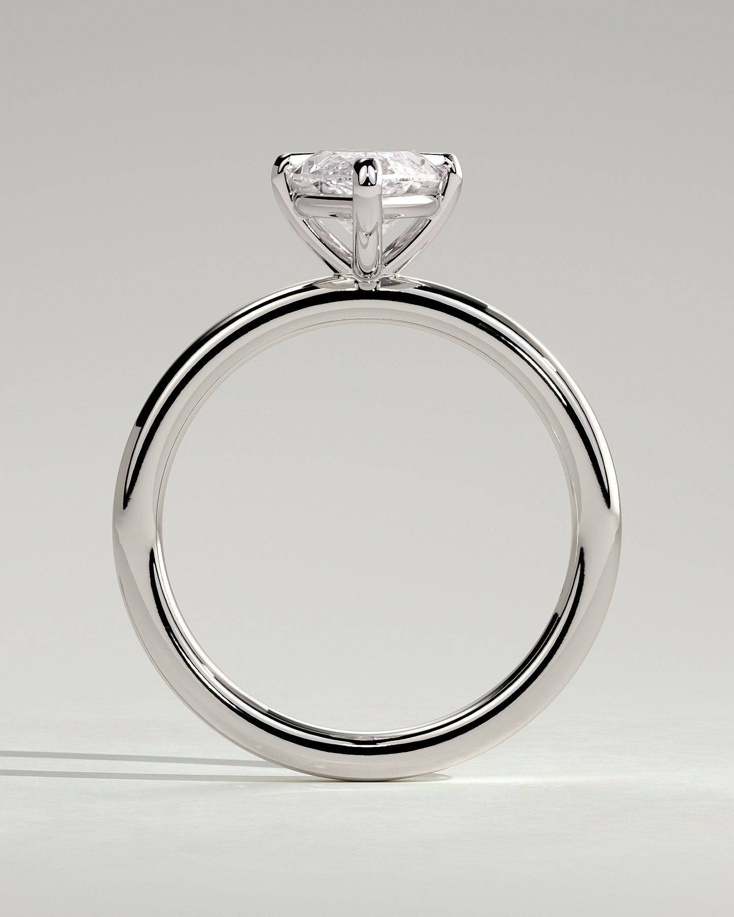 Genevieve - Marquise Claw Solitaire Engagement Ring - Platinum - White Gold / Platinum 2ct