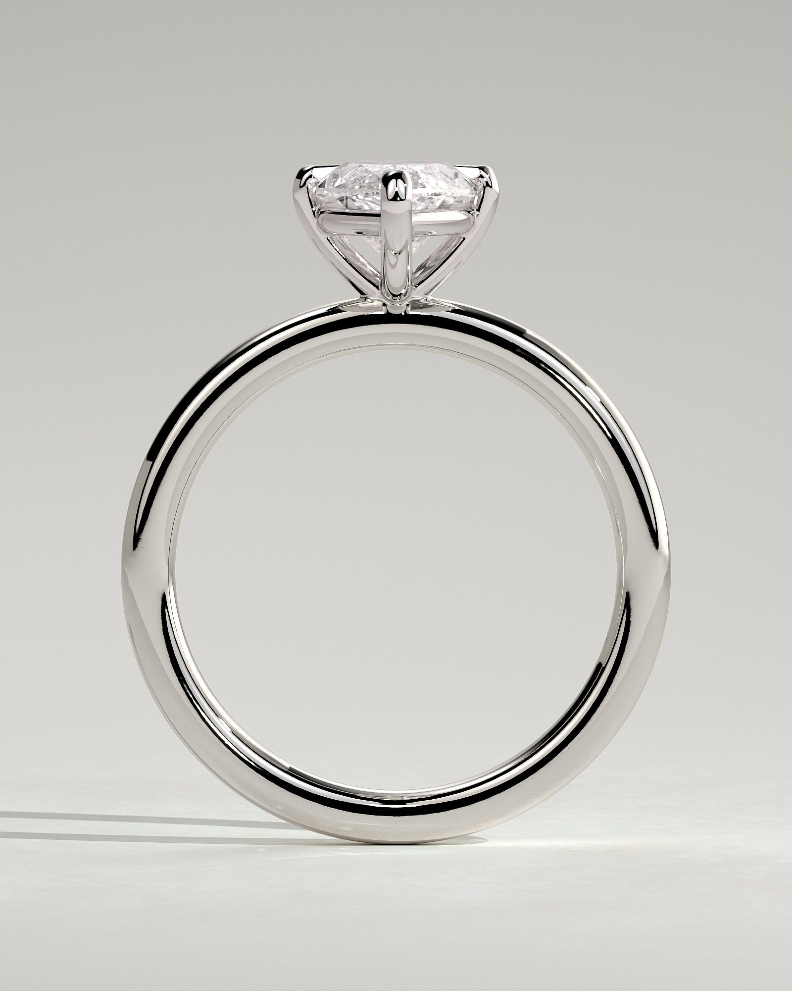 Genevieve - Marquise Claw Solitaire Engagement Ring - Platinum - White Gold / Platinum 2ct