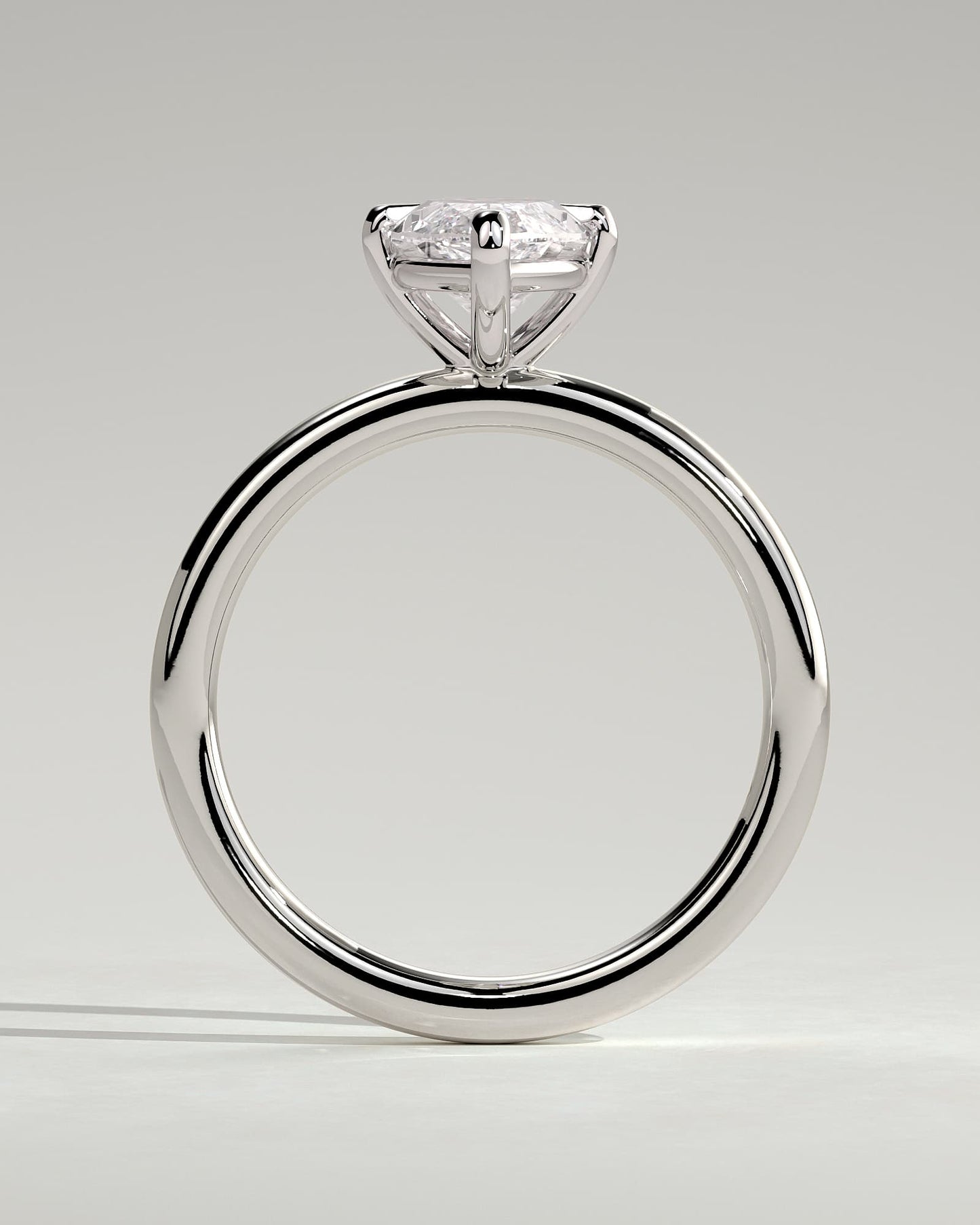 Genevieve - Marquise Claw Solitaire Engagement Ring - White Gold
