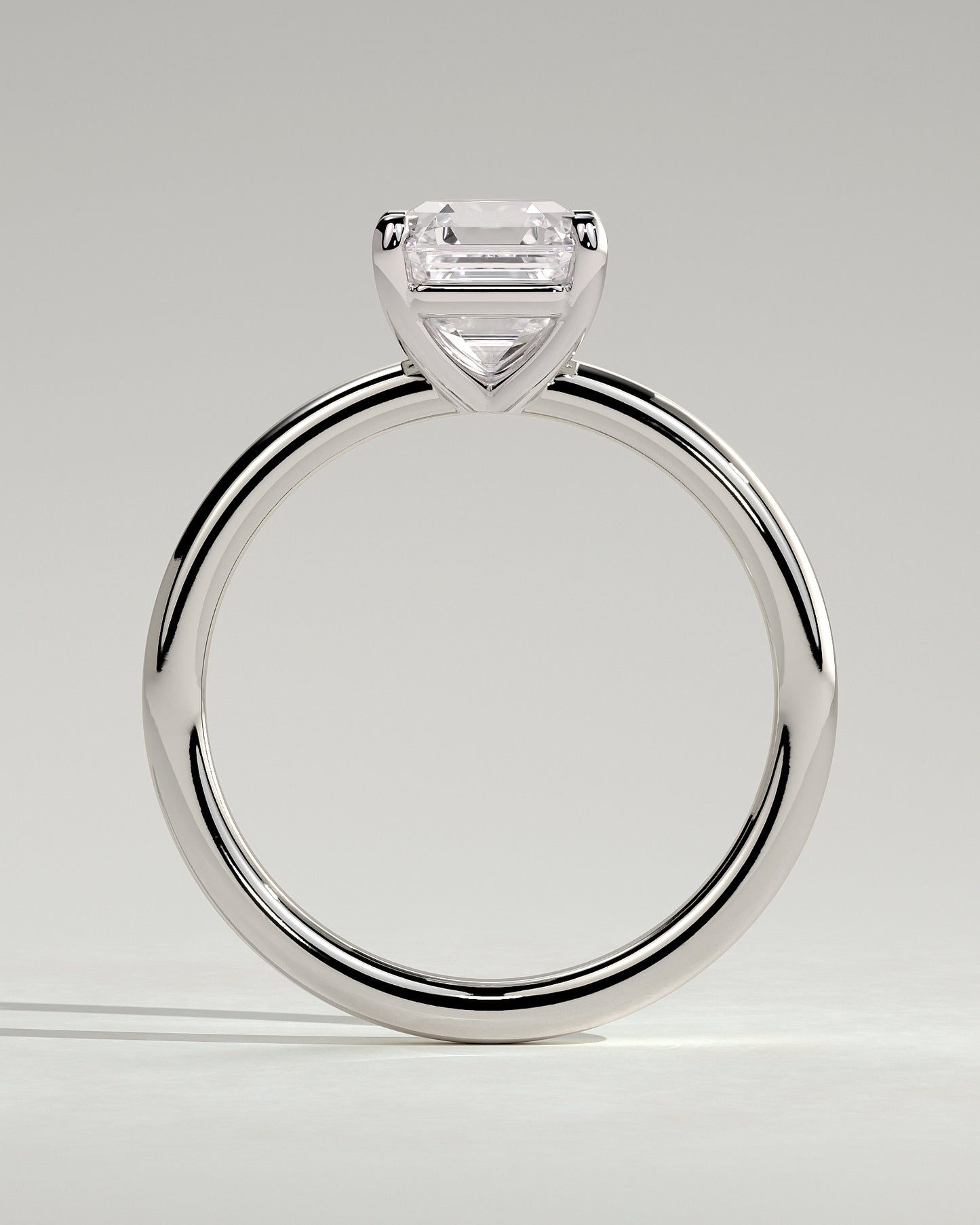 Emmy - Asscher Claw Solitaire Engagement Ring - Platinum - White Gold / Platinum 2ct