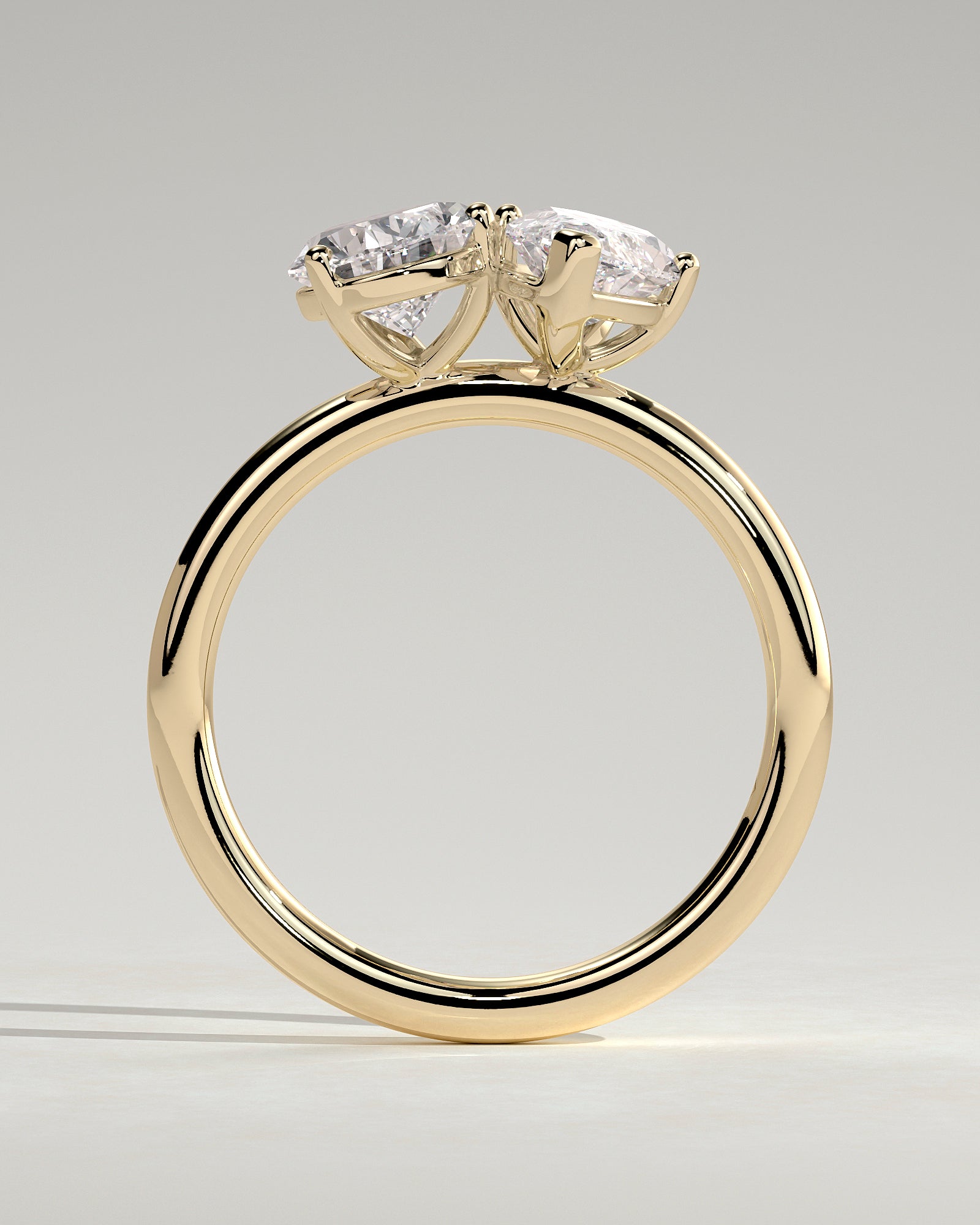 Dolly - Pear and Marquise Claw Toi et Moi Engagement Ring - Yellow Gold - Yellow Gold 2ct