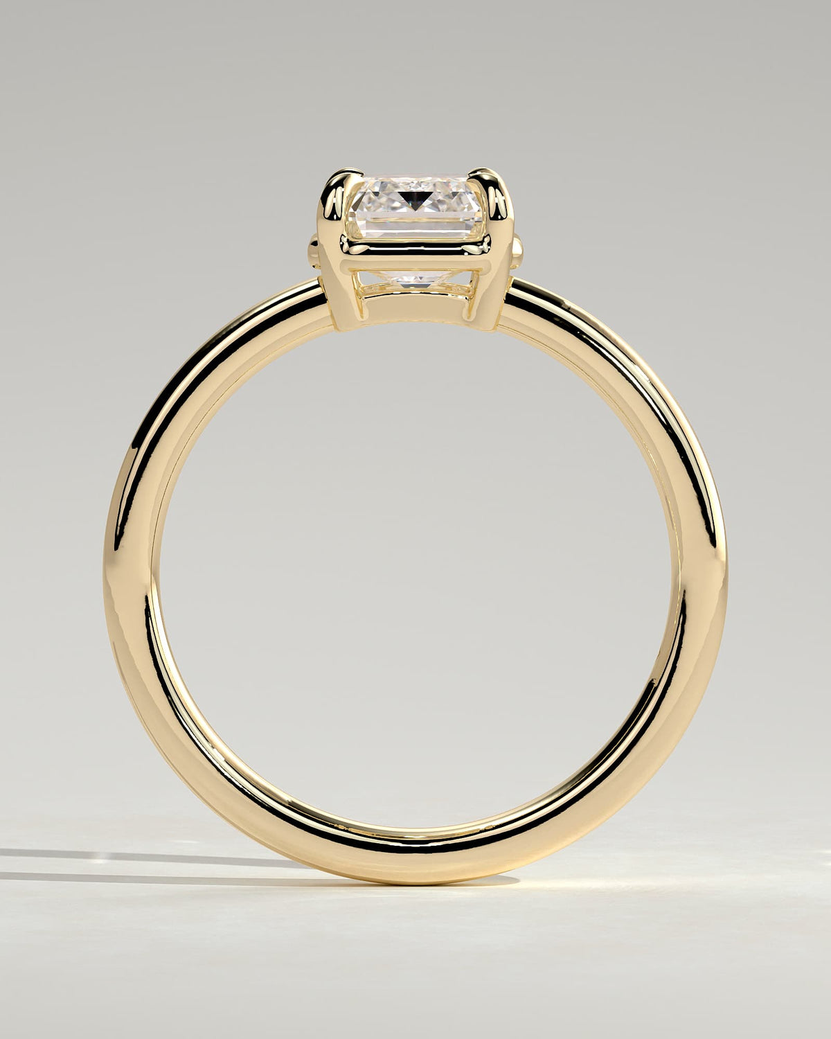 Matisse - Emerald Claw Solitaire with Bezel Frame Engagement Ring - Yellow Gold