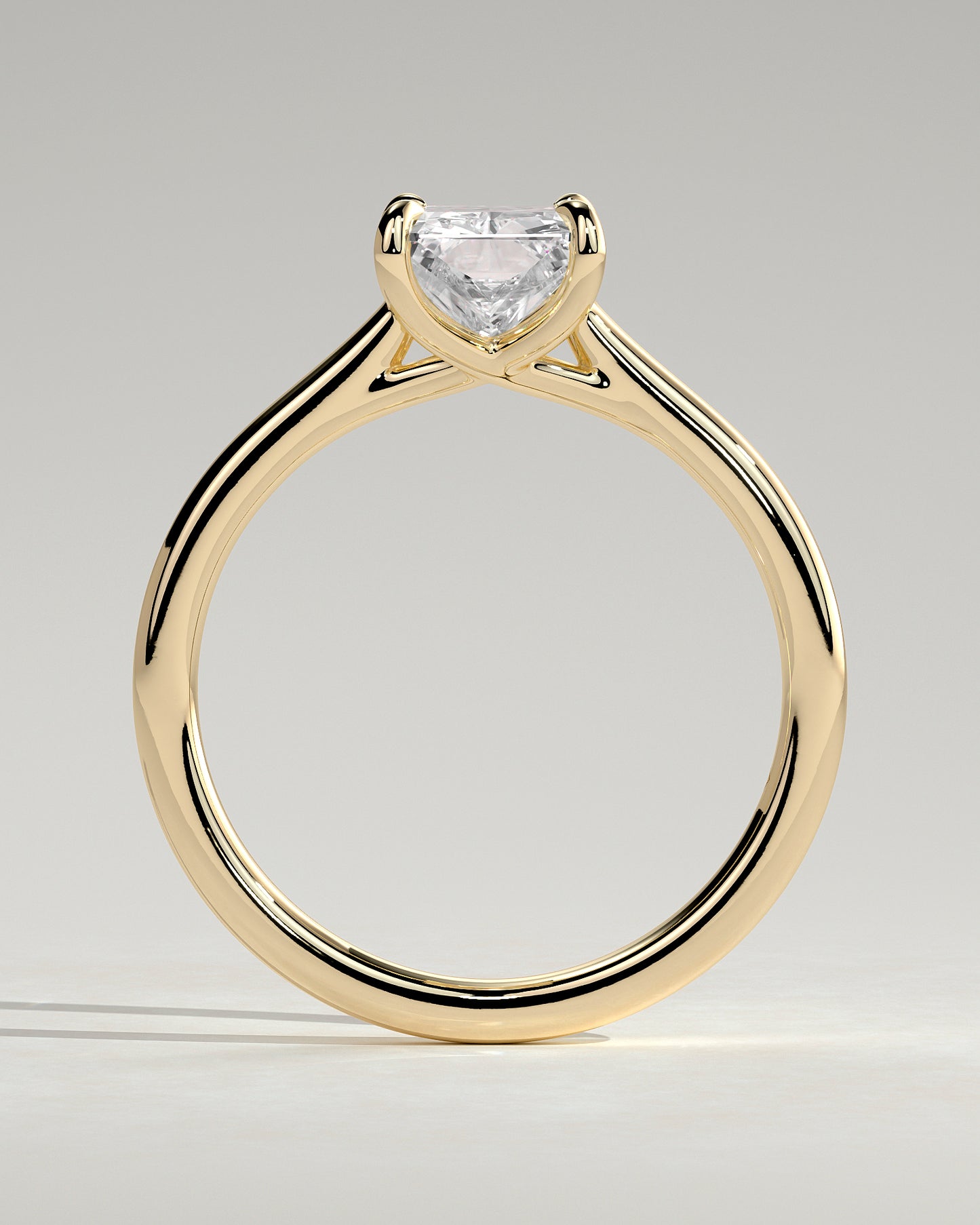 Dakota - Radiant Claw Solitaire with Cathedral Low Setting and Open Trellis Gallery Engagement Ring - Yellow Gold - Yellow Gold 2ct
