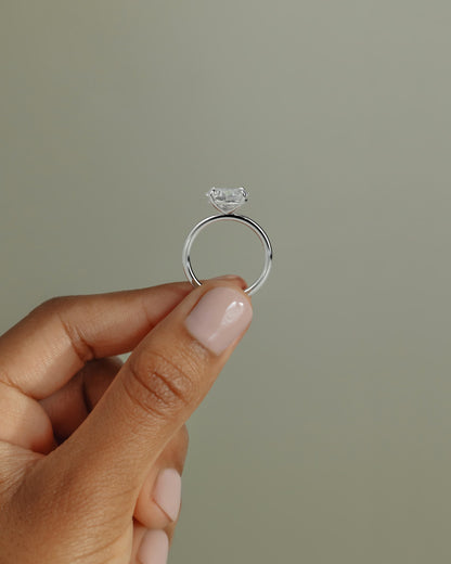 Dotti - Oval East West Claw Solitaire Engagement Ring - White Gold